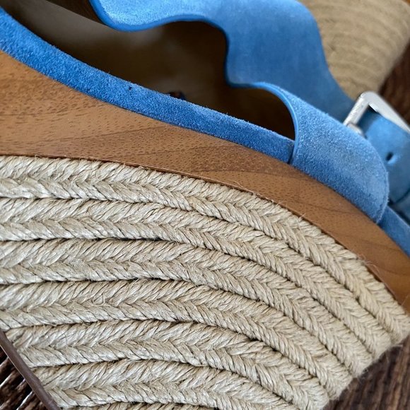 Michael Kors Josephine Blue Suede Platform Wedge - Picture 8 of 13